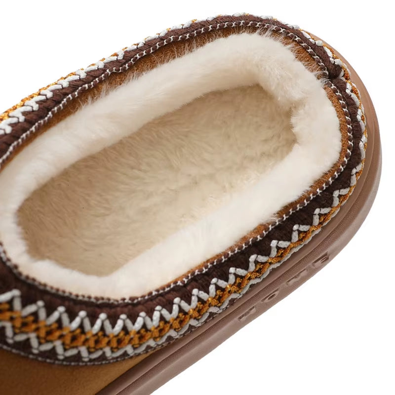 Winter 2024 Warm Fluffy Woman Slippers Soft Bottom Non Slip Thick Plush Clogs Women Casual Platform House Inddor Shoes Slides 45