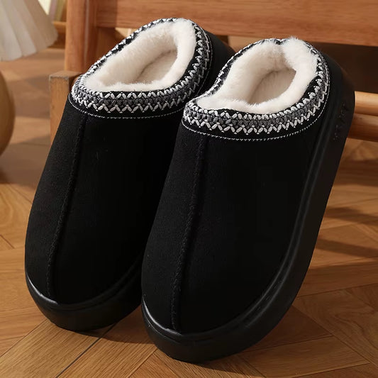 Winter 2024 Warm Fluffy Woman Slippers Soft Bottom Non Slip Thick Plush Clogs Women Casual Platform House Inddor Shoes Slides 45